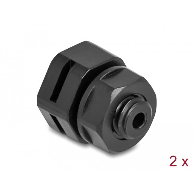 Delock Ventilation Plug M6 black 2 pcs