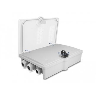 DeLOCK Delock Fiber Optic Distribution Box for indoor and outdoor IP55 waterproof lockable 6 port grey