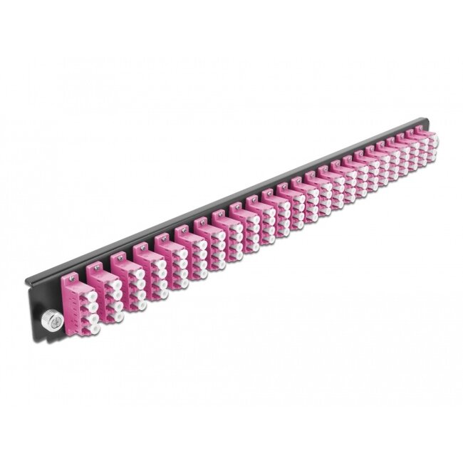 Delock 19″ Splice Box Front Panel 24 port LC Quad violet
