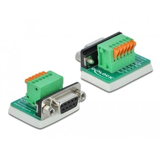 DeLOCK Delock D-Sub9 female to Terminal Block with Push Button vertical