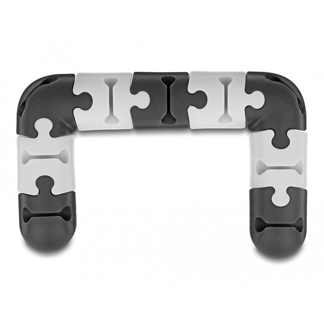 Delock Cable holder self-adhesive modular set 9 pieces black / grey