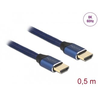 DeLOCK Delock Ultra High Speed HDMI Cable 48 Gbps 8K 60 Hz blue 0.5 m certified