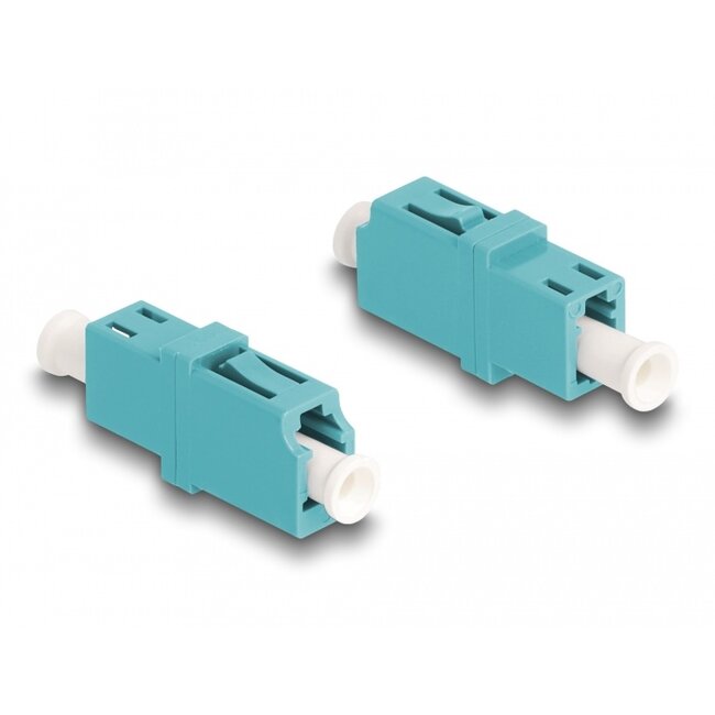 Delock Optical Fiber Coupler LC Simplex female to LC Simplex female OM3 aqua