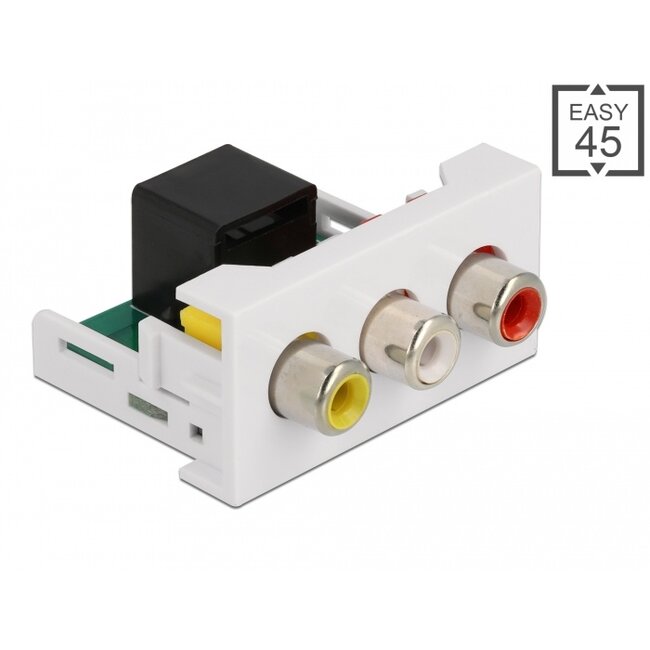 Delock Easy 45 Module 3 x RCA female to RJ45 female port 22.5 x 45 mm