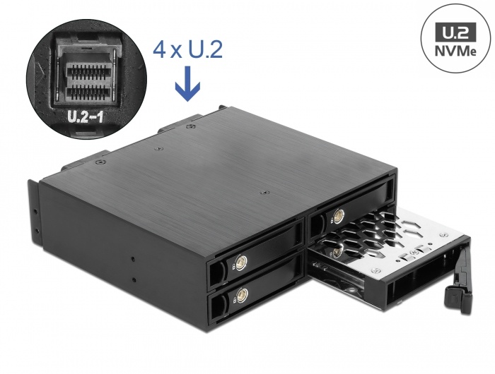 Delock 5.25? Mobile Rack for 4 x 2.5? U.2 NVMe SSD with lockable Trays |