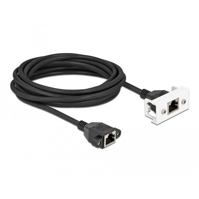 Delock Network Extension Cable for Easy 45 Module S/FTP RJ45 jack to RJ45 jack Cat.6A 5 m black