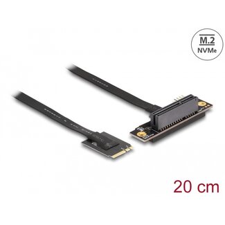 DeLOCK Delock M.2 Key A+E to PCIe x4 NVMe Adapter angled with 20 cm cable