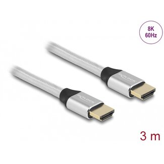 DeLOCK Delock Ultra High Speed HDMI Cable 48 Gbps 8K 60 Hz silver 3 m certified