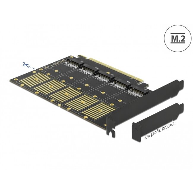 Delock PCI Express x16 Card to 5 x internal M.2 Key B / SATA