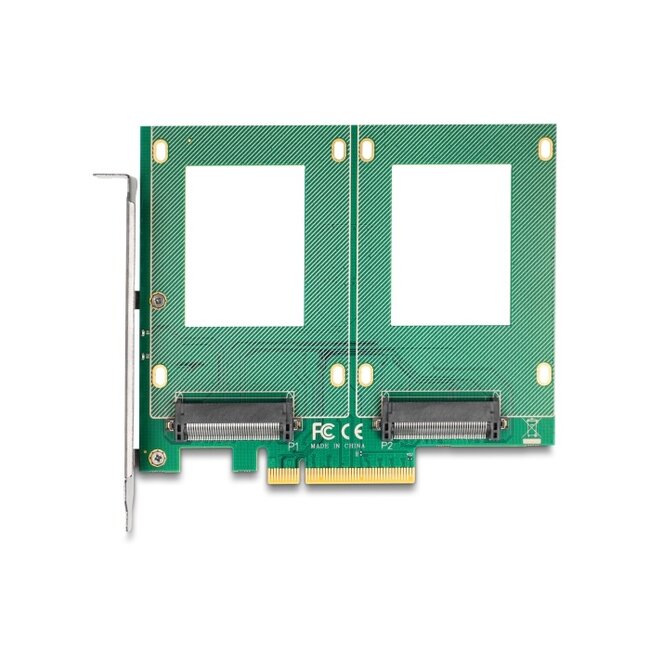 Delock PCI Express 4.0 x8 Card to 2 x internal U.2 NVMe SFF-8639 - Bifurcation (LxW: 144 x 122 mm)