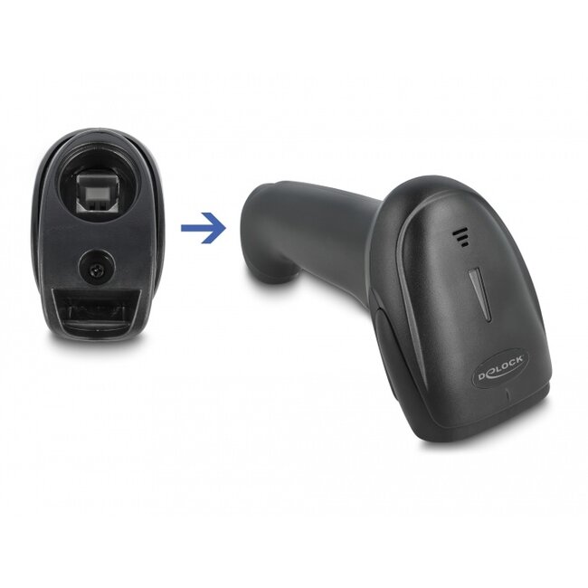 Delock Barcode Scanner 1D Laser for 2.4 GHz, Bluetooth or USB