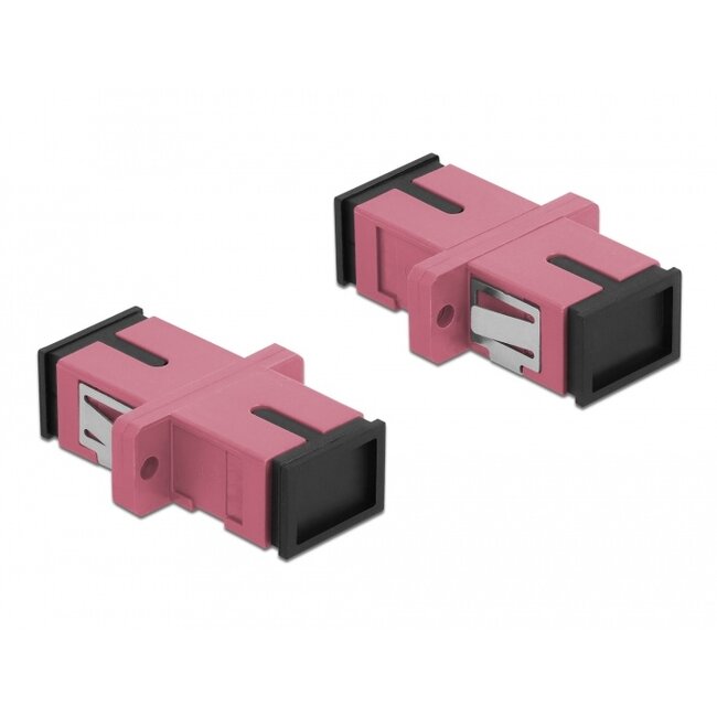 Delock Optical Fiber Coupler SC Simplex female to SC Simplex female Multi-mode 4 pieces violet