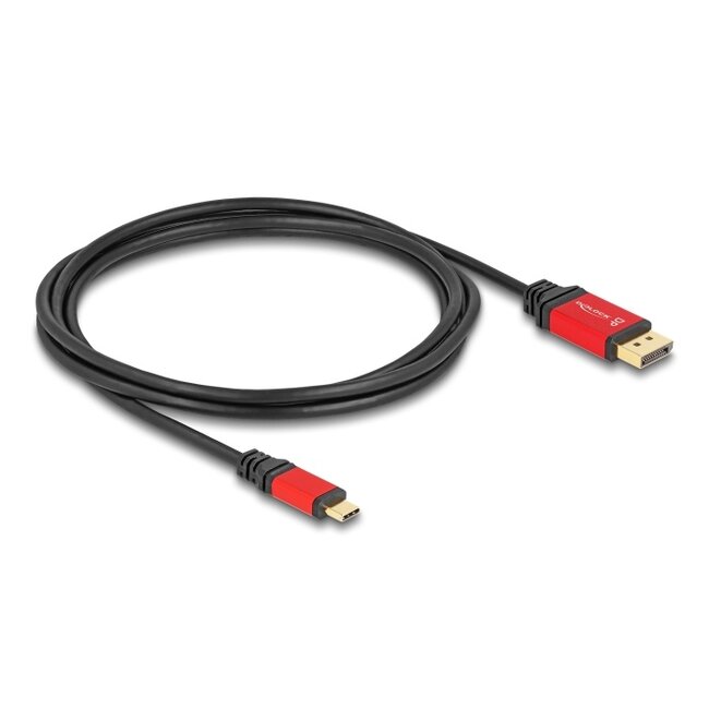 Delock USB Type-C™ to DisplayPort Cable (DP Alt Mode) 8K 30 Hz with HDR function 2 m red