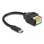 Delock USB 2.0 Cable USB Type-C™ male to Terminal Block Adapter with push button 15 cm