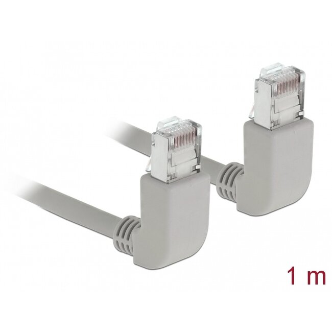 Delock Network cable RJ45 Cat.5e SF/UTP upwards / upwards angled 1 m