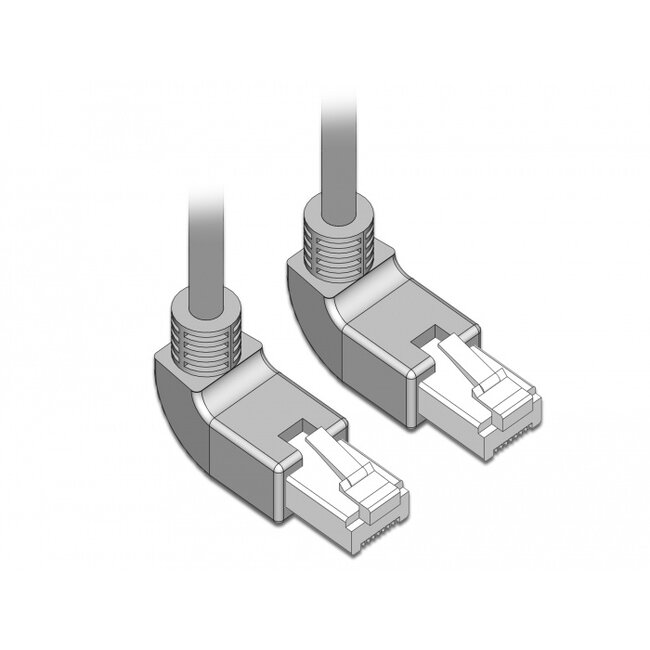 Delock Network cable RJ45 Cat.5e SF/UTP upwards / upwards angled 1 m