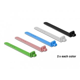 DeLOCK Delock Silicone Cable Ties reusable 10 pieces assorted colors