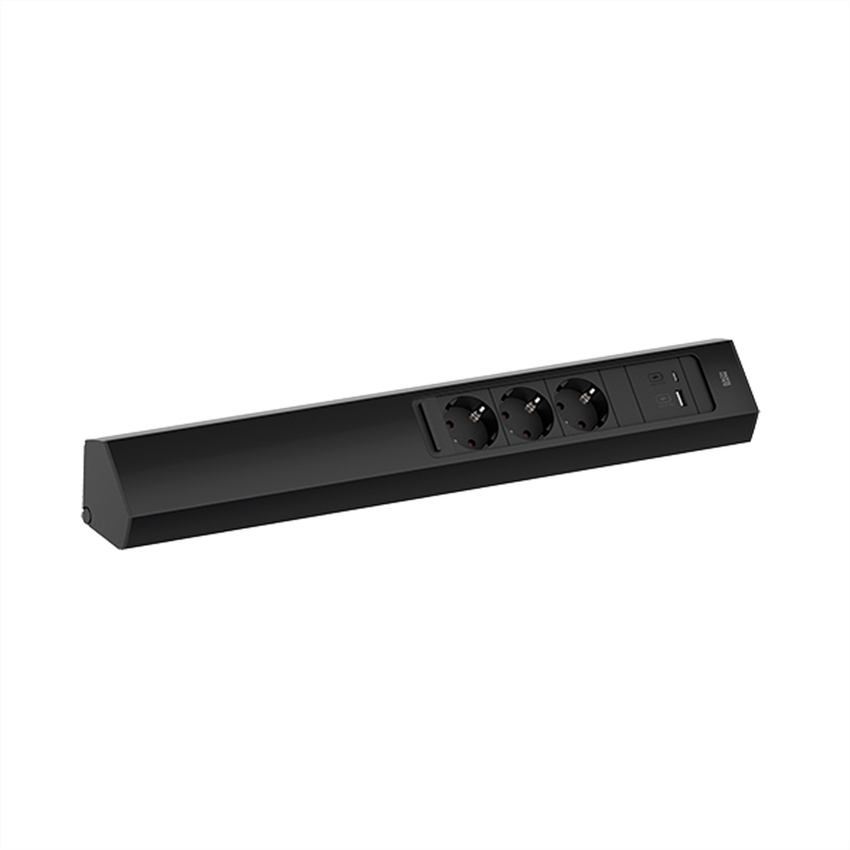 Casia 2 hoekstopcontact zwart 3 en usb laders stopcontacten, schuifdeksel