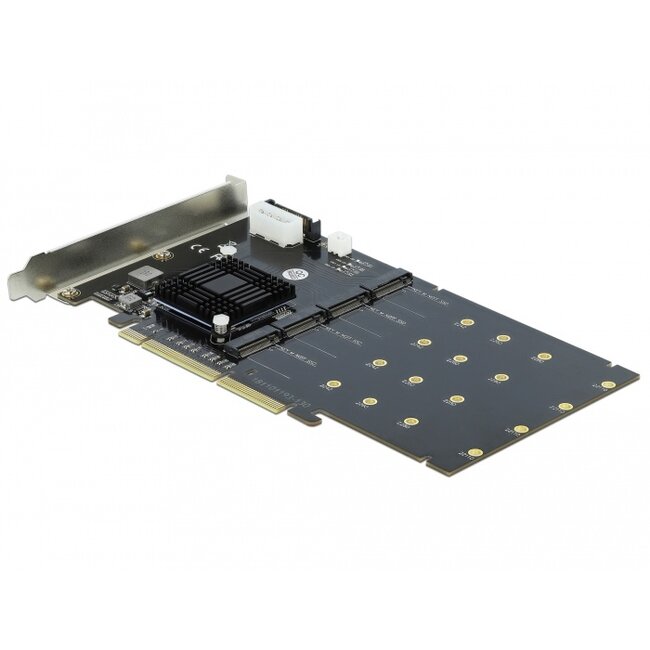 Delock PCI Express x8 / x16 Card to 4 x internal NVMe M.2 Key M
