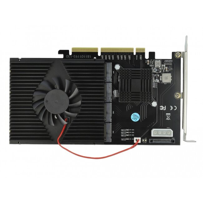 Delock PCI Express x8 / x16 Card to 4 x internal NVMe M.2 Key M