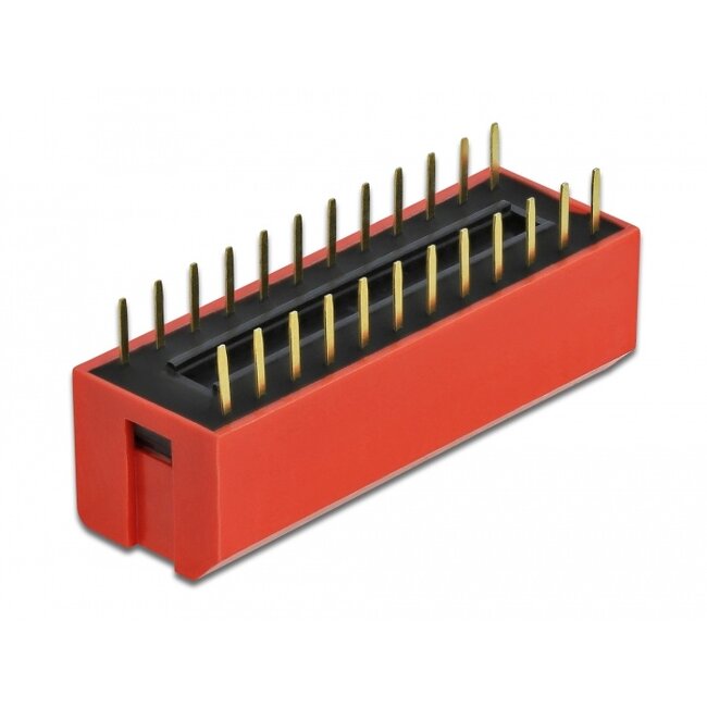 Delock DIP flip switch piano 12-digit 2.54 mm pitch THT vertical red 2 pieces