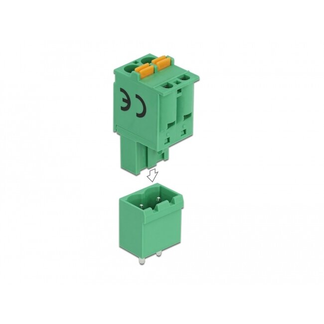 Delock Terminal block set for PCB 2 pin 5.08 mm pitch vertical