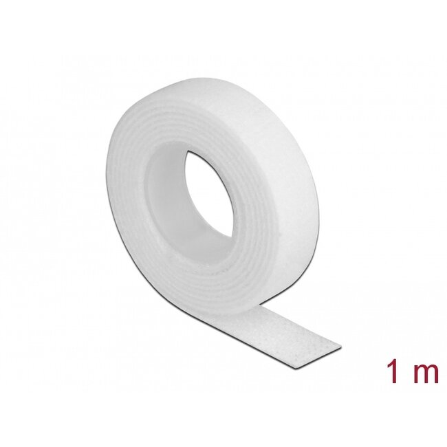 Delock Hook-and-loop tape on roll L 1 m x W 13 mm white