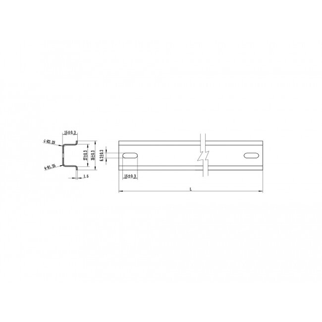 Delock DIN Rail 35 x 15 mm (25 cm) Aluminium