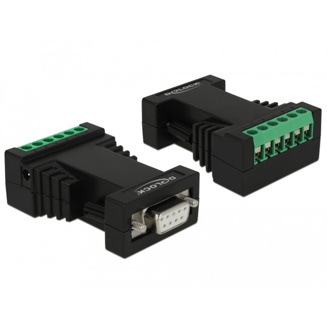 Delock Converter 1 x Serial RS-232 to 1 x Serial RS-422/485 with ESD protection 15 kV surge protection 600 W and 2.5 kV isolation extended temperature range