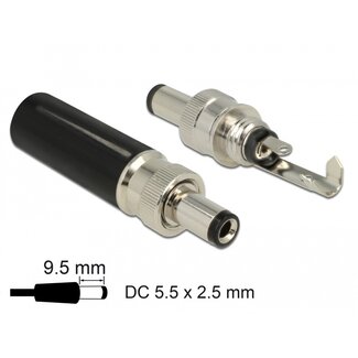 DeLOCK Delock Connector DC 5.5 x 2.5 mm with 9.5 mm length male soldering version