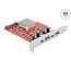 Delock PCI Express x4 Card to SuperSpeed USB 10 Gbps with 2 x USB Type-A and 2 x USB Type-C™ - Dual Channel