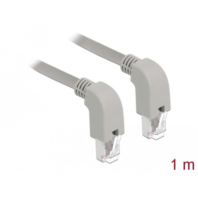 Delock Network cable RJ45 Cat.5e SF/UTP downwards / downwards angled 1 m