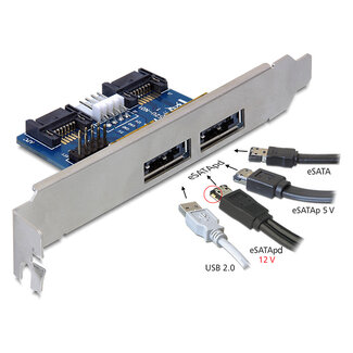 DeLOCK Delock Slot bracket 2 x eSATApd 5 V / 12 V