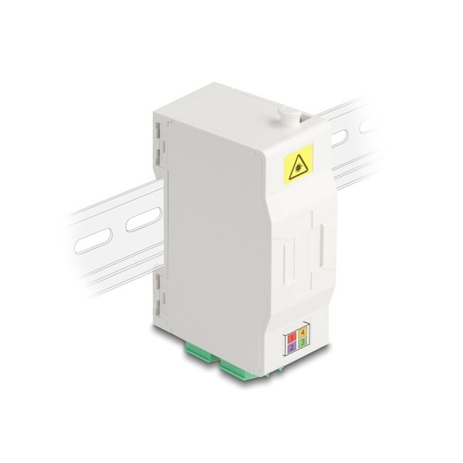 Delock Optical Fiber Connection Box for DIN rail with splice holder and 4 x LC Duplex coupler