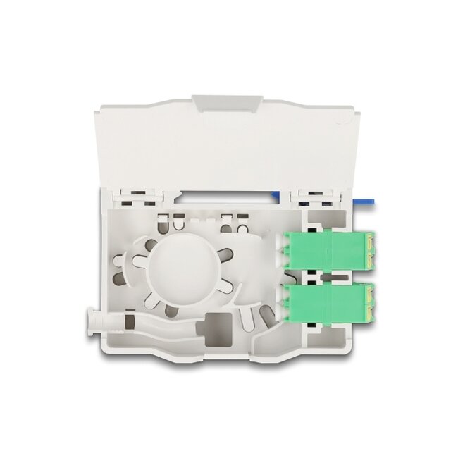 Delock Optical Fiber Connection Box for DIN rail with splice holder and 4 x LC Duplex coupler