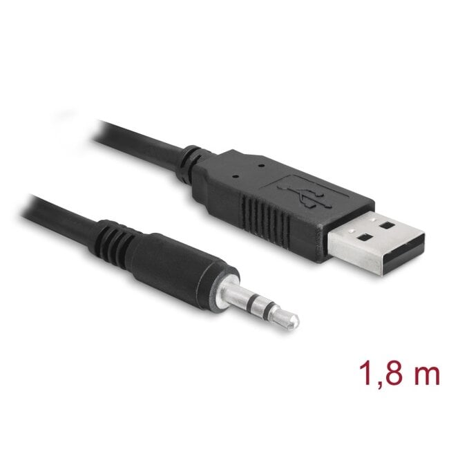 Delock Converter USB 2.0 Type-A male to Serial TTL 3.5 mm 3 pin stereo jack 1.8 m (5 V)