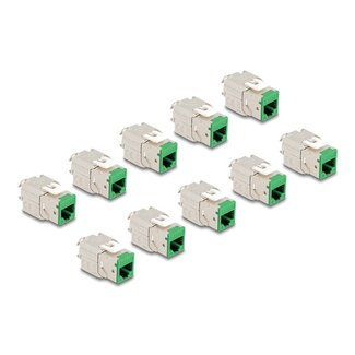 DeLOCK Delock Keystone Modul RJ45 jack to LSA Cat.6A toolfree green set 10 pieces