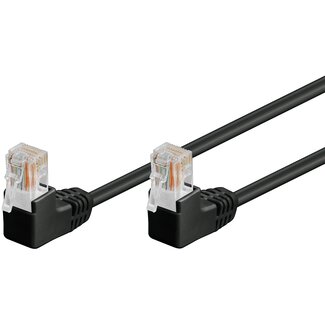 Goobay Goobay CAT 5e Patch Cable 2x 90° Angled, U/UTP, black 0.5 m