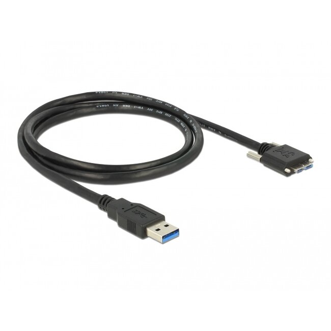 Delock Cable USB 3.0 type A male > USB 3.0 type Micro-B male with screws 1 m