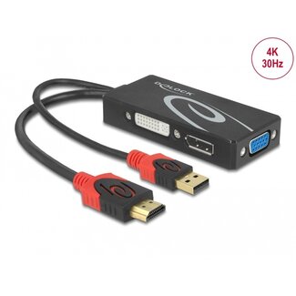 DeLOCK Delock Adapter HDMI male > DVI / VGA / DisplayPort female 4K black