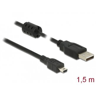 DeLOCK Delock Cable USB 2.0 Type-A male > USB 2.0 Mini-B male 1.5 m black