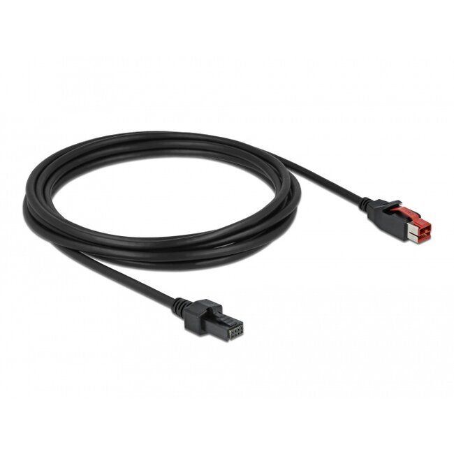 Delock PoweredUSB cable male 24 V to 2 x 4 pin male 3 m for POS printers and terminals