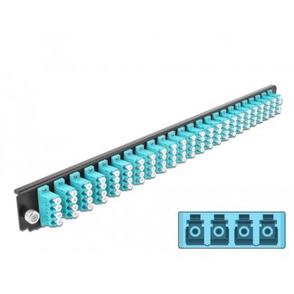 DeLOCK Delock 19″ Splice Box Front Panel 24 port LC Quad aqua