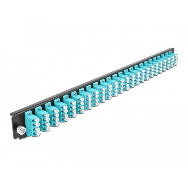 Delock 19″ Splice Box Front Panel 24 port LC Quad aqua