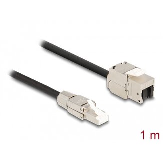 DeLOCK Delock Cable RJ45 plug field assembly to Keystone Module RJ45 jack Cat.6A 1 m