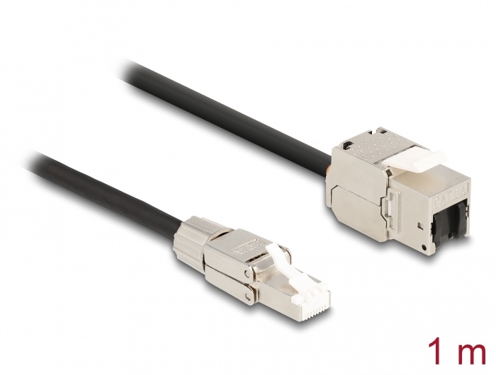 DeLOCK 87206, 1 m, Cat6a, S/FTP (S-STP), RJ-45, RJ-45
