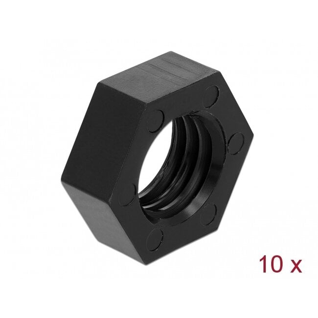 Navilock GNSS Nut Nylon 15.875 mm (5/8&quot;-11 UNC) 10 pieces black