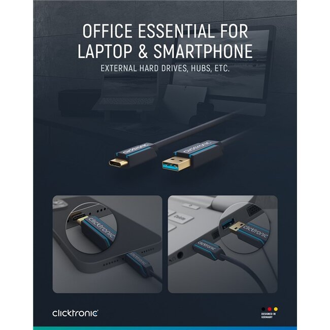 Clicktronic USB-C™ to USB-A 3.2 Gen 1 Adapter Cable 0.5 m