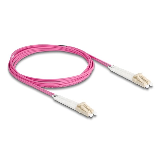 Delock Optical Fiber Cable LC Duplex to LC Duplex Multi-mode OM4 angled 2 m