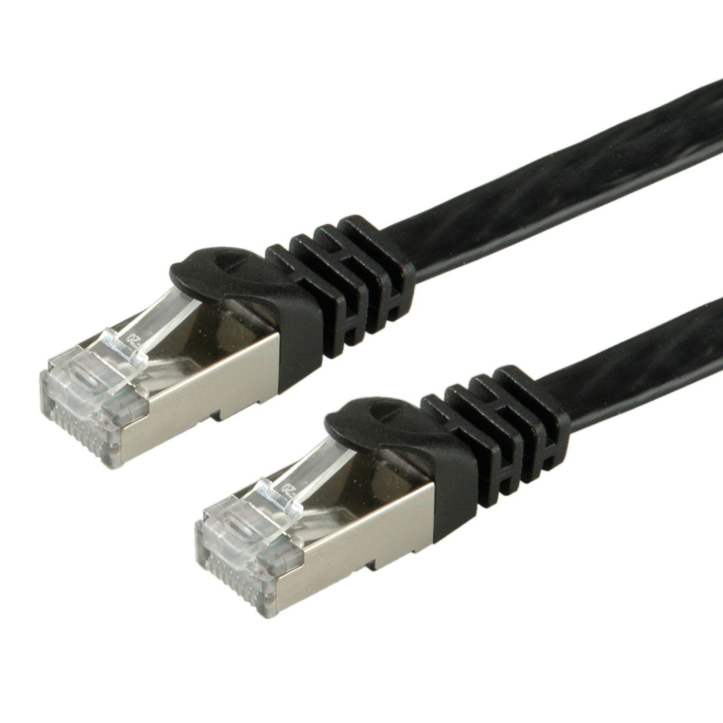 Roline Value FTP Cat.6 Flat Network Cable, black 0.5 m. Kabelafscherming: F/UTP (FTP)